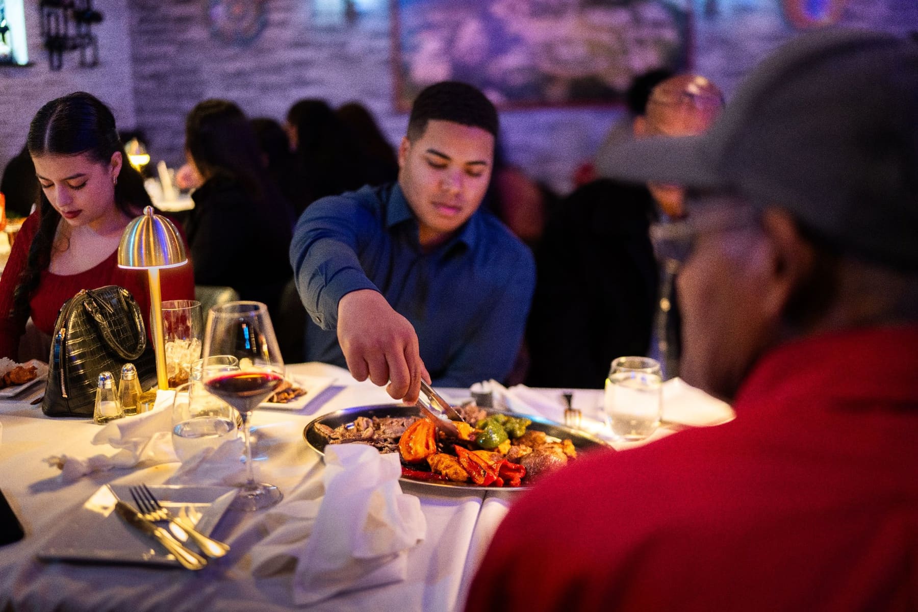 Dining room table setting at Rudy's Mediterranean Grill